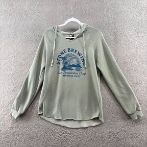 Stone Brewing Co Hoodie Sweatshirt Green San Diego Craft Beer Pullover Large